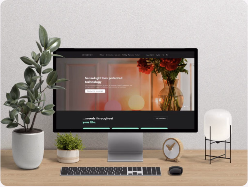 Le site Sensolight, réalisé par Onlinevo